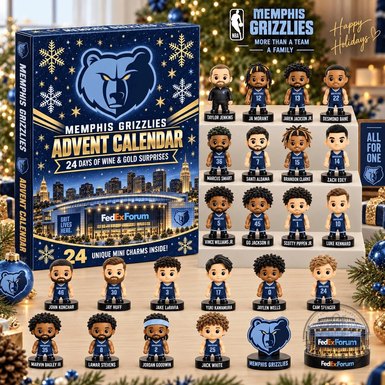Memphis Grizzlies NBA Basketball 24 Days of Surprises Advent Calendar