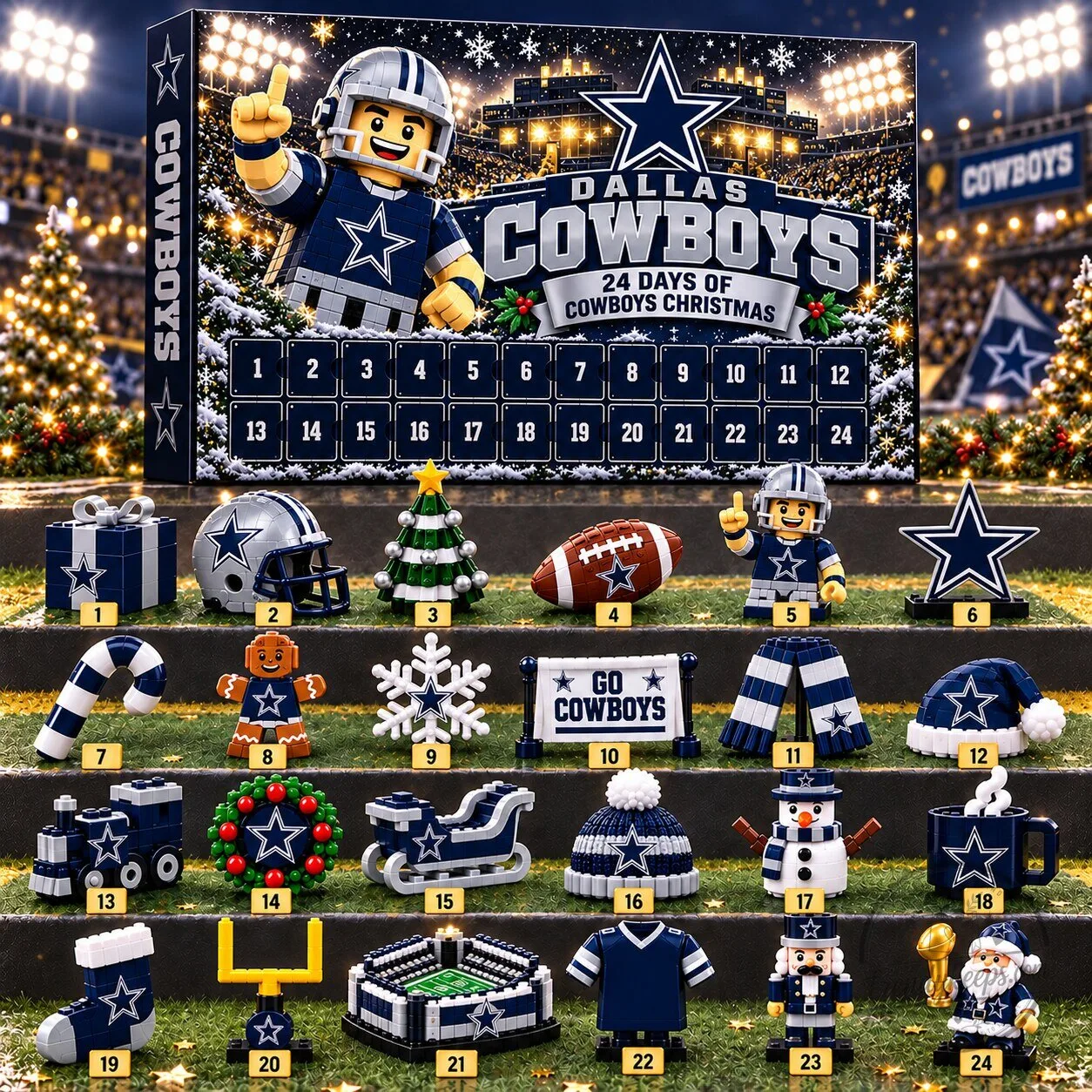 Dallas Cowboys NFL 24 Days of Christmas Advent Calendar Gift for Football Fans