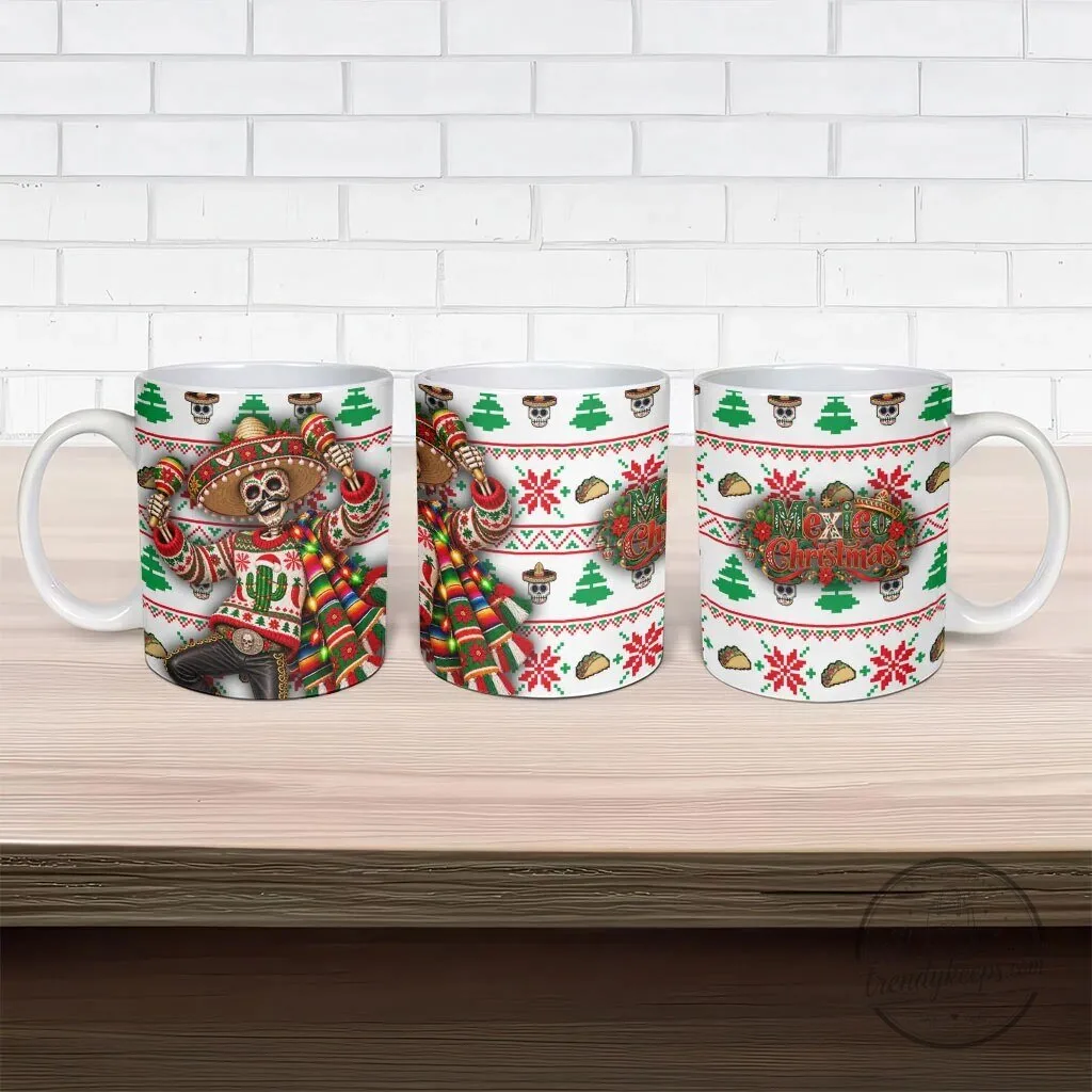 Mexican Christmas Skeleton Sombrero Ugly Sweater Mug 9 Mexican Christmas Skeleton Sombrero Ugly Sweater Mug