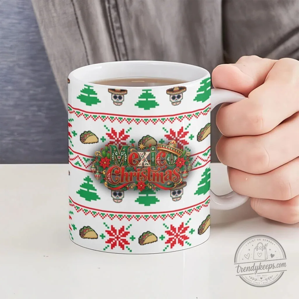 Mexican Christmas Skeleton Sombrero Ugly Sweater Mug 10 Mexican Christmas Skeleton Sombrero Ugly Sweater Mug