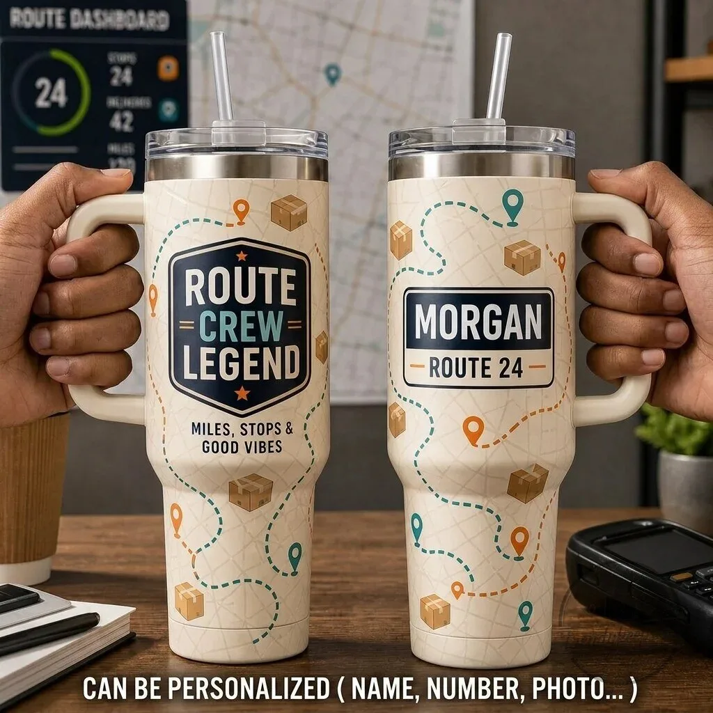 Personalized Route Crew Legend Delivery Driver 40oz Tumbler with Handle 1 Personalized Route Crew Legend Delivery Driver 40oz Tumbler with Handle