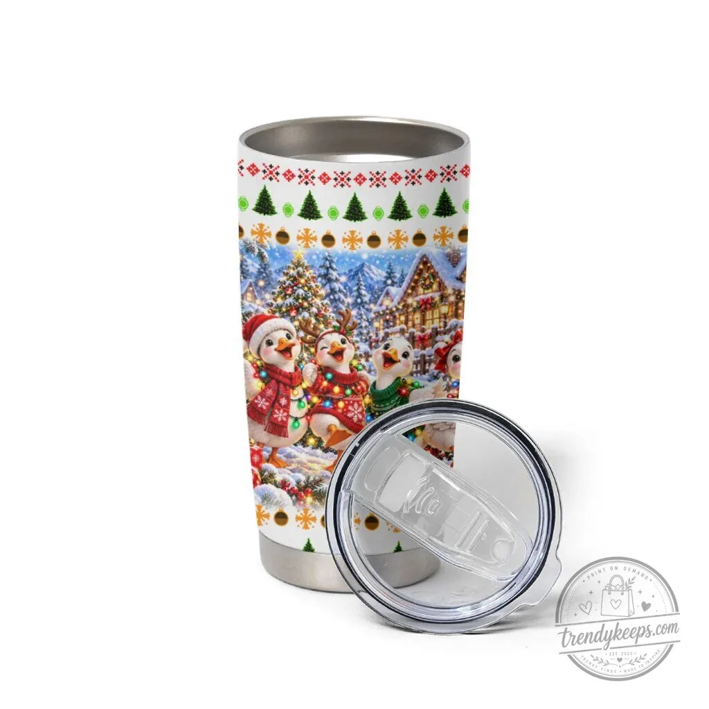 Just A Merry Goose Christmas Winter Village Fair Isle Tumbler 6 Just A Merry Goose Christmas Winter Village Fair Isle Tumbler