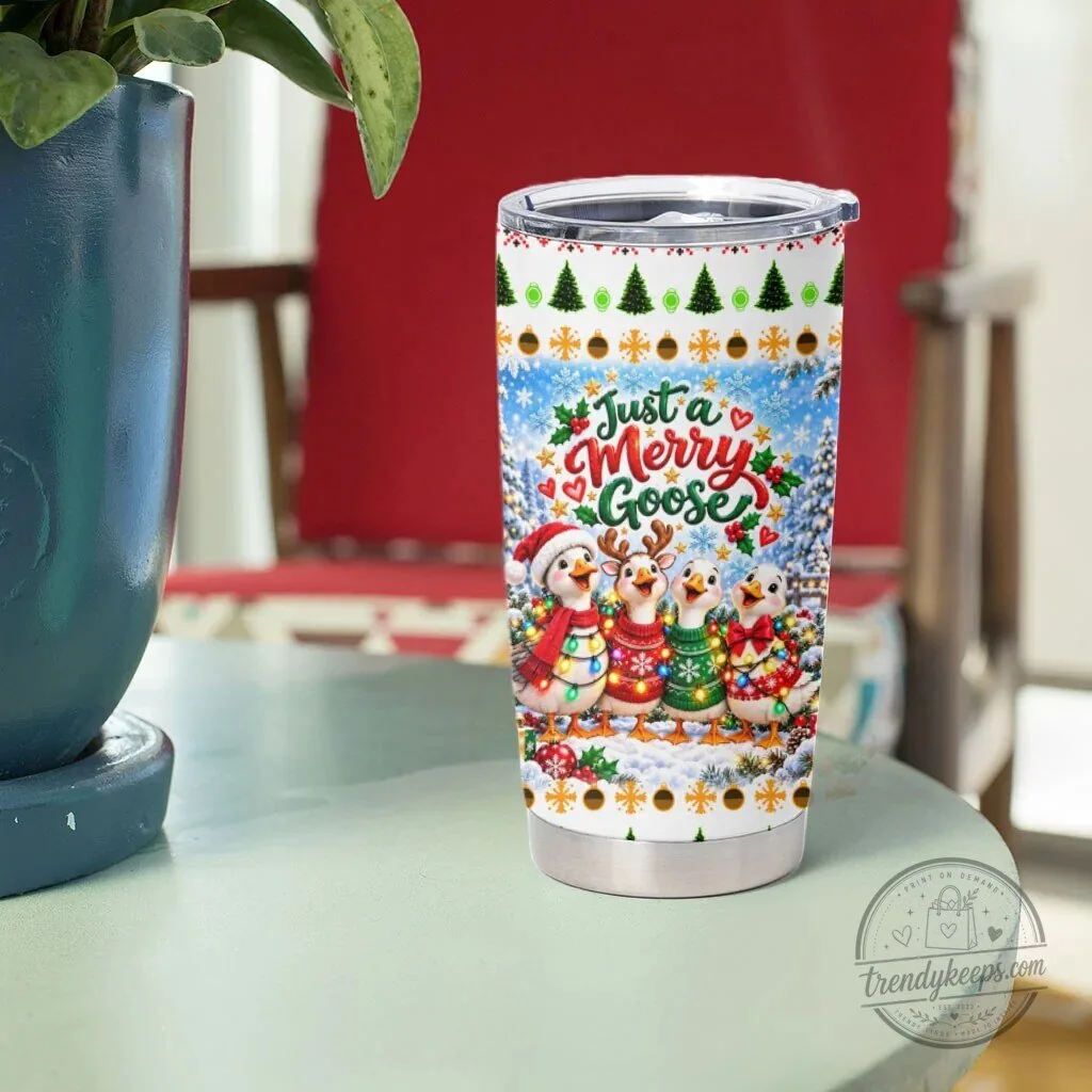 Just A Merry Goose Christmas Winter Village Fair Isle Tumbler 9 Just A Merry Goose Christmas Winter Village Fair Isle Tumbler