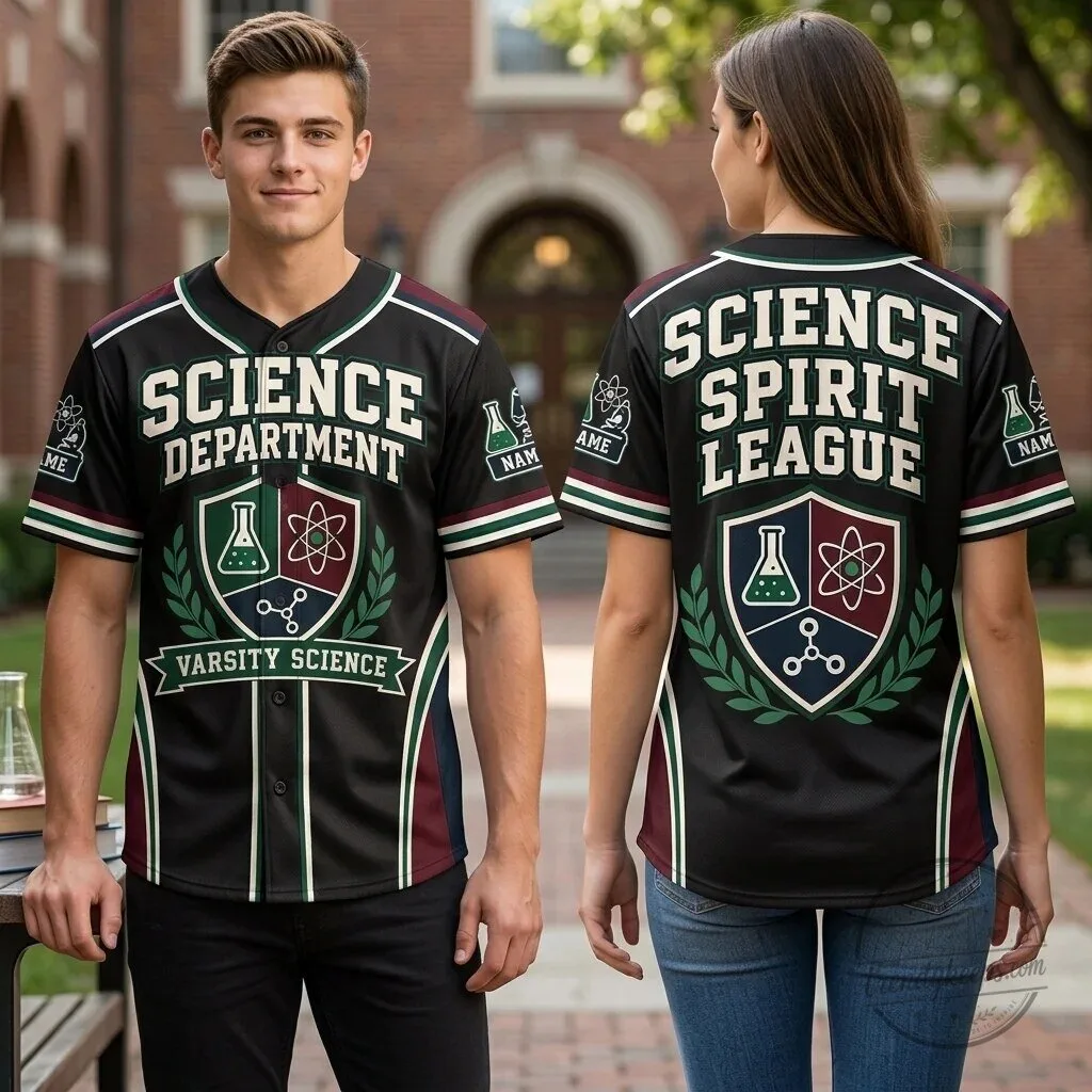Science Department Spirit League Varsity Science Teacher Baseball Jersey 1 Science Department Spirit League Varsity Science Teacher Baseball Jersey