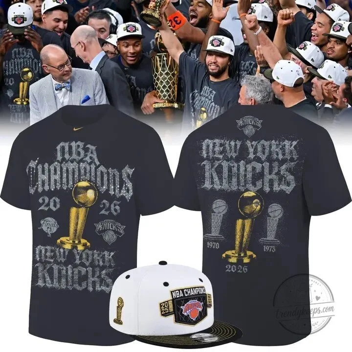 2026 NBA Finals Champions Locker Room Black T-Shirt - New York Knicks