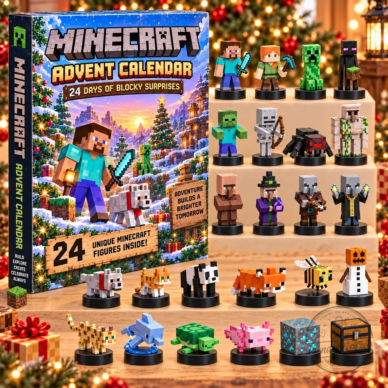 Minecraft Advent Calendar 24 Days Of Blocky Surprises Collectible Figurine Set 2D 1 Minecraft Advent Calendar 24 Days Of Blocky Surprises Collectible Figurine Set