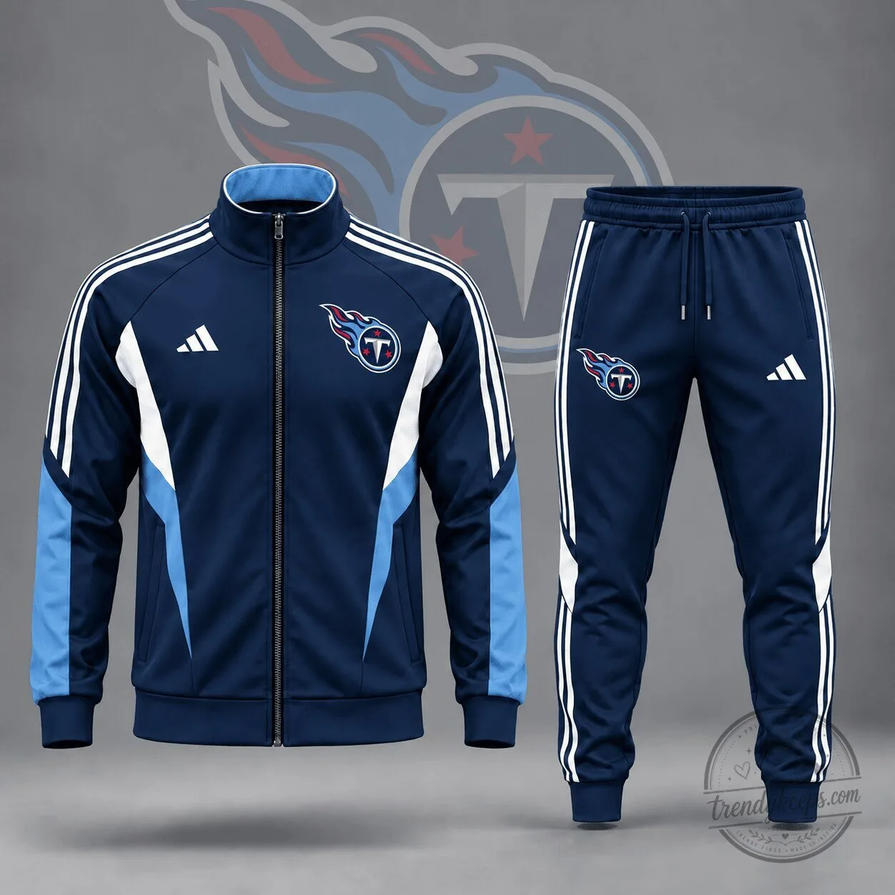 Tennessee Titans NFL Football Team Navy Blue and Light Blue Tracksuit Jacket