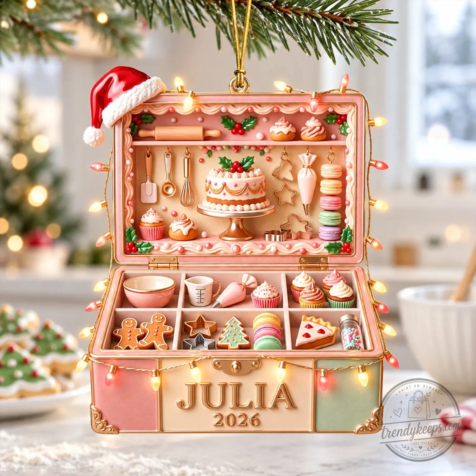 Personalized Santa's Favorite Baker Christmas Ornament for Baking Lovers
