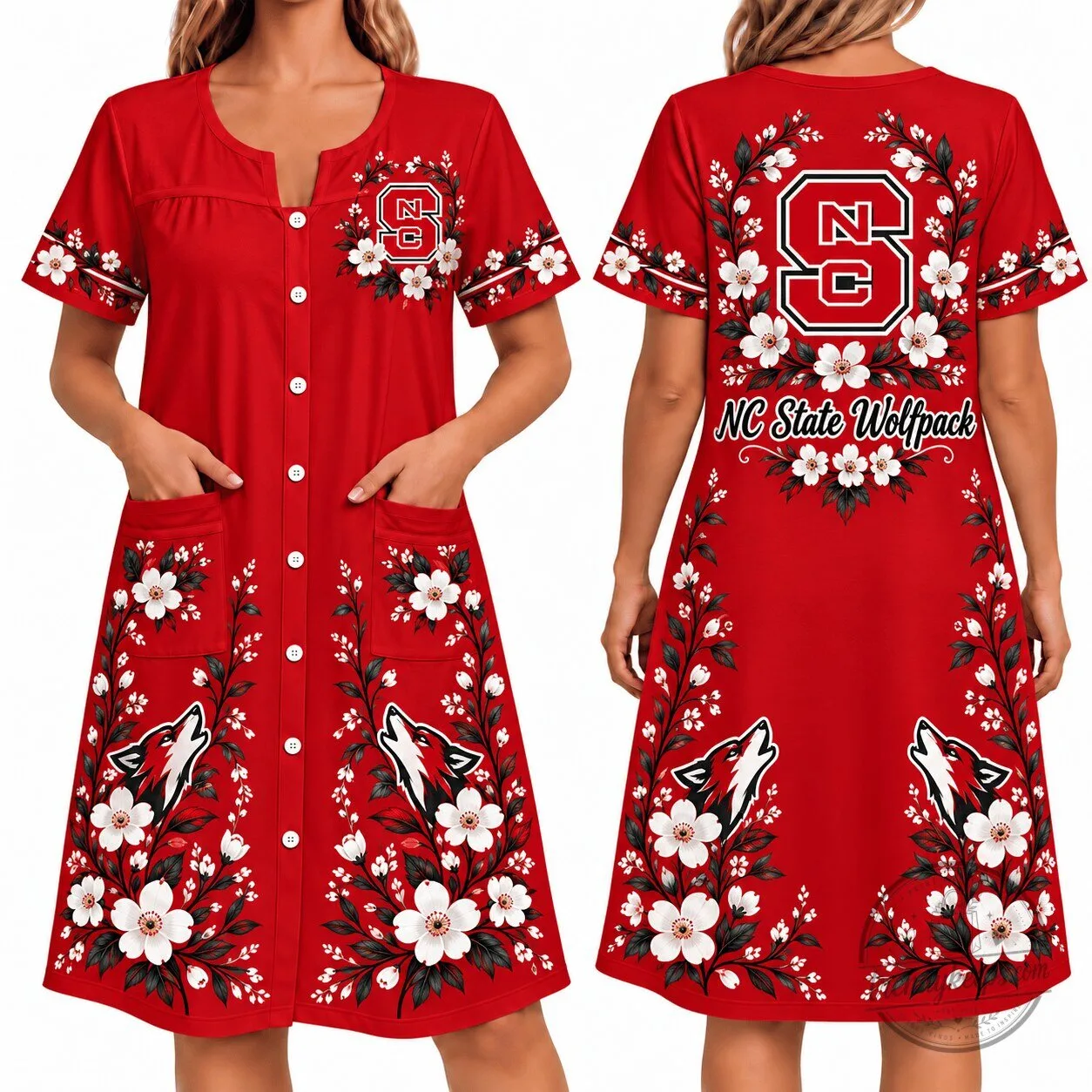 North Carolina State Wolfpack Floral Women's House Dress