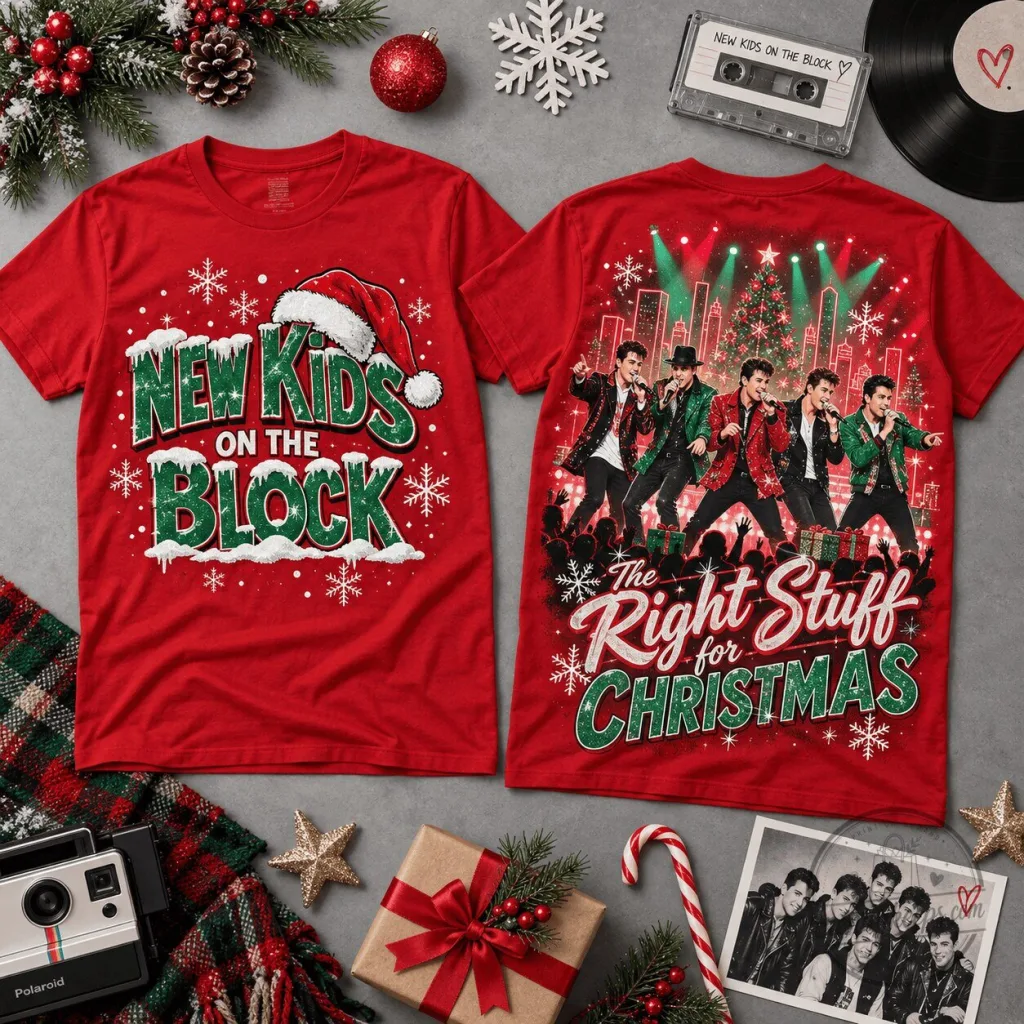 New Kids on the Block The Right Stuff Christmas T-Shirt New Kids on the Block The Right Stuff Christmas T-Shirt