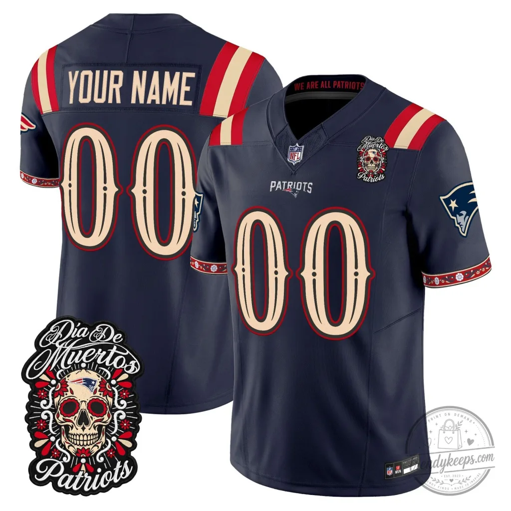 Custom Football Jersey for Dia de los Muertos by New England Patriots Custom Football Jersey for Dia de los Muertos by New England Patriots
