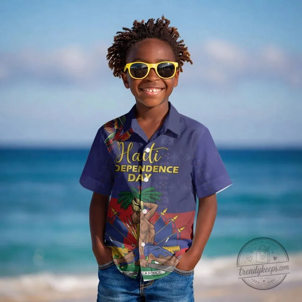 Haiti Independence Day Kids Hawaiian Shirt Freedom Heritage
