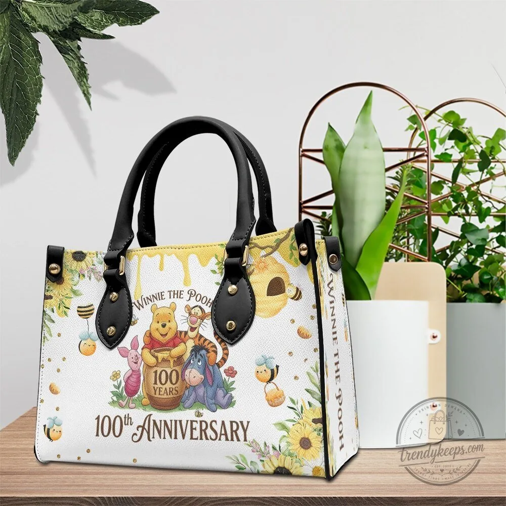 Winnie The Pooh 100th Anniversary Sunflower Leather Handbag