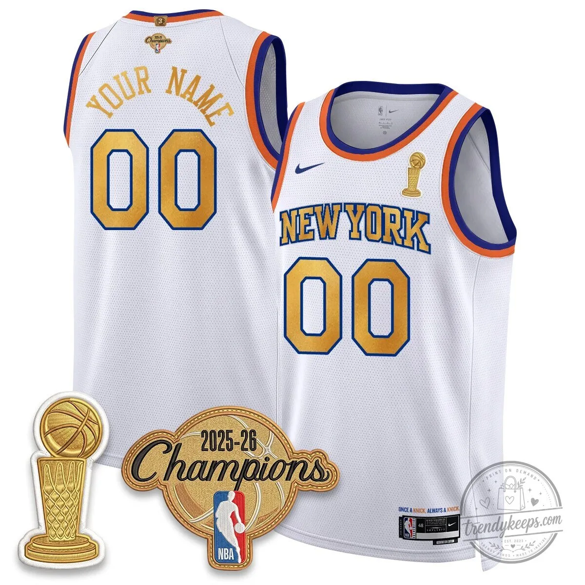 New York Knicks Champions Night Custom Basketball Jersey