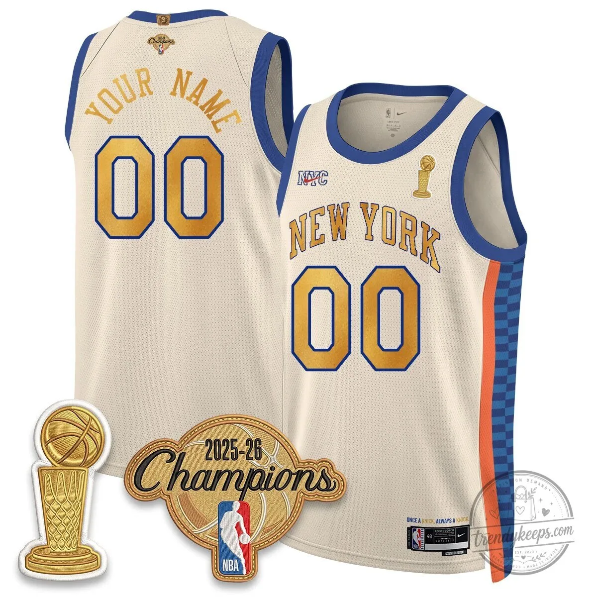 New York Knicks Champions Night Custom Basketball Jersey 6 New York Knicks Champions Night Custom Basketball Jersey