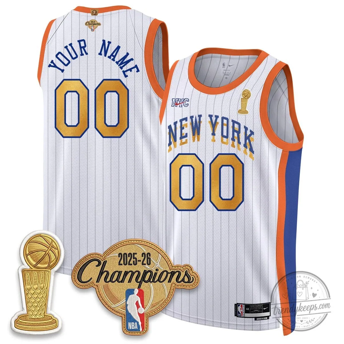 New York Knicks Champions Night Custom Basketball Jersey 7 New York Knicks Champions Night Custom Basketball Jersey