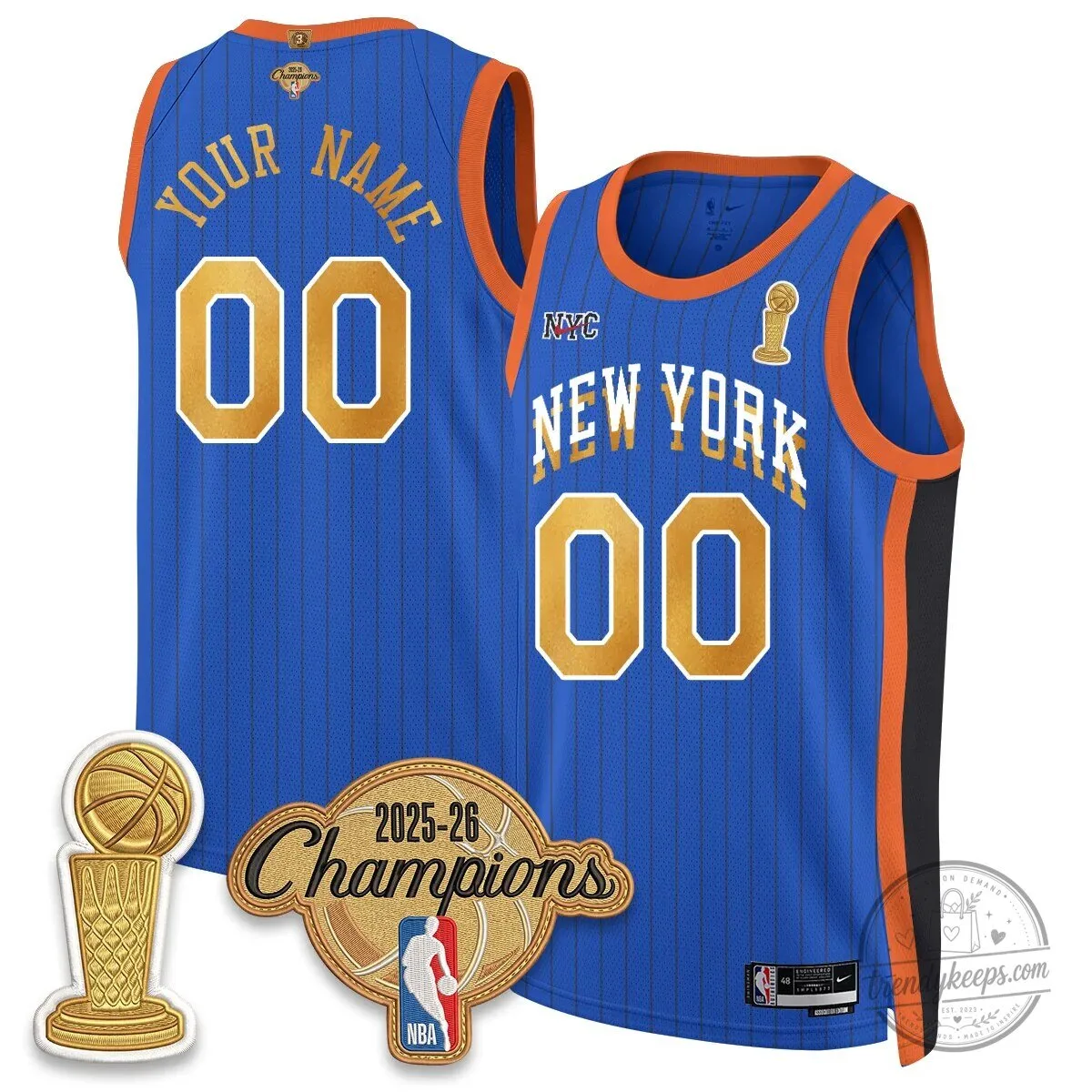 New York Knicks Champions Night Custom Basketball Jersey 8 New York Knicks Champions Night Custom Basketball Jersey