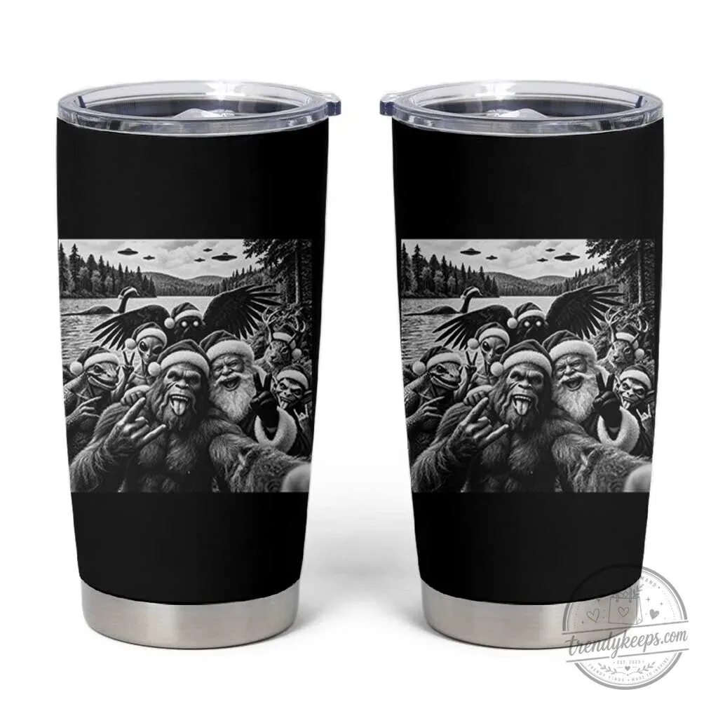 Holiday Tumbler featuring Bigfoot, Santa, Alien, Mothman, Nessie & Cryptid Selfies 1 Holiday Tumbler featuring Bigfoot, Santa, Alien, Mothman, Nessie & Cryptid Selfies