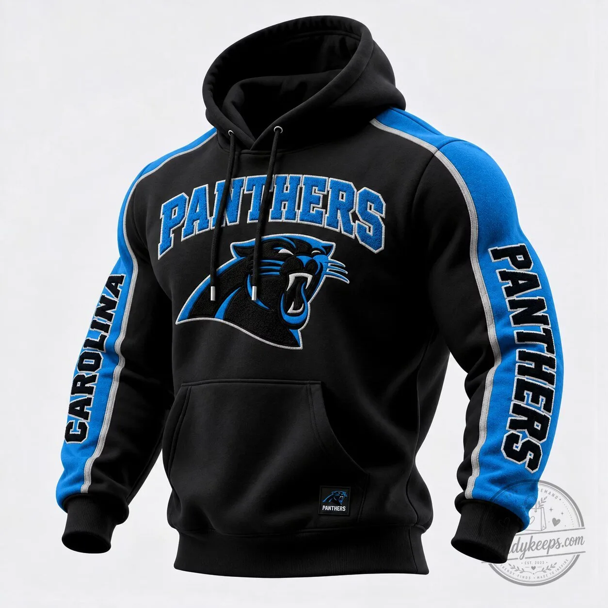 Carolina Panthers NFL Football Team Black and Blue Striped Hoodie 1 Carolina Panthers NFL Football Team Black and Blue Striped Hoodie