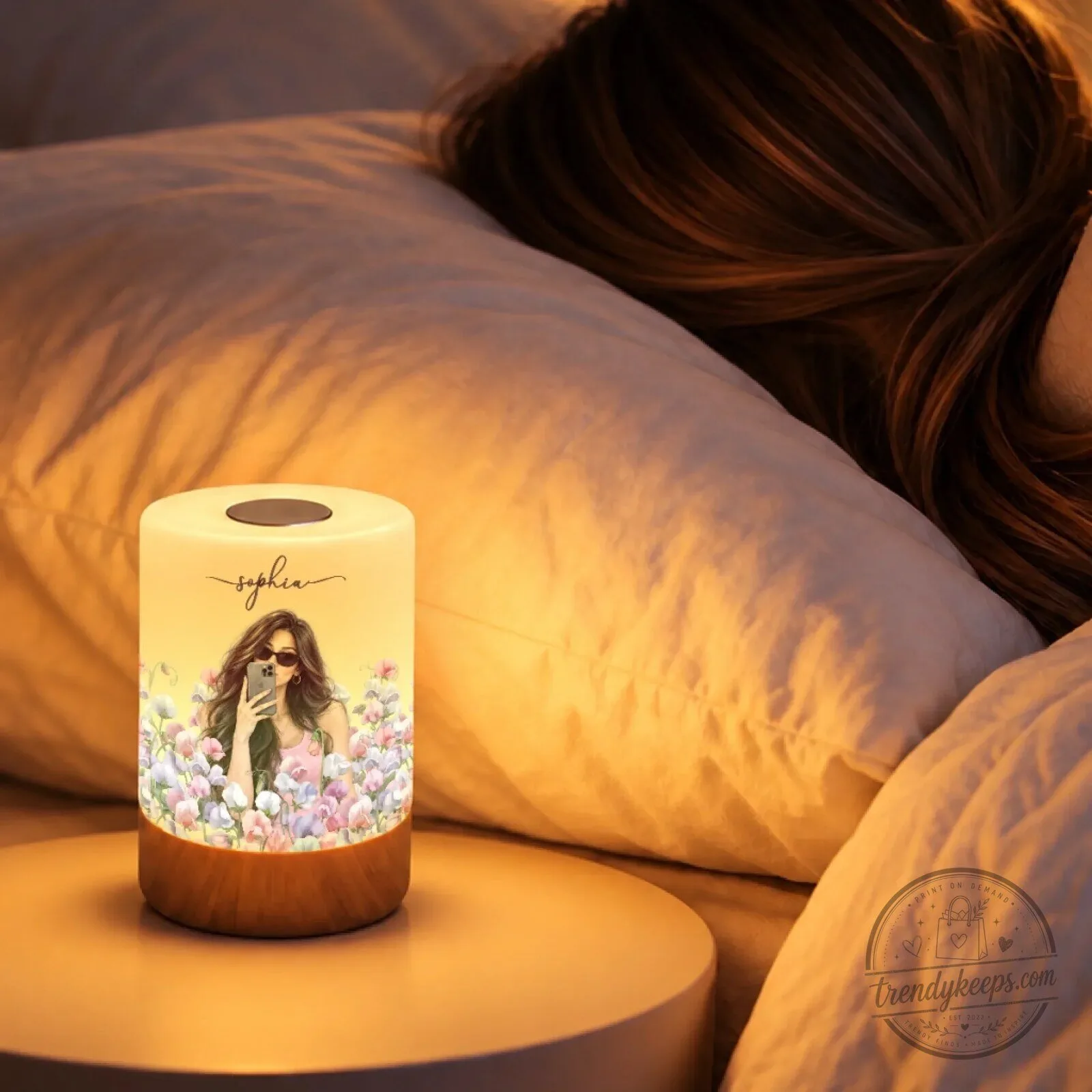 Personalized Selfie Photo Flower Dimmable Touch Night Light for Her 8 Personalized Selfie Photo Flower Dimmable Touch Night Light for Her