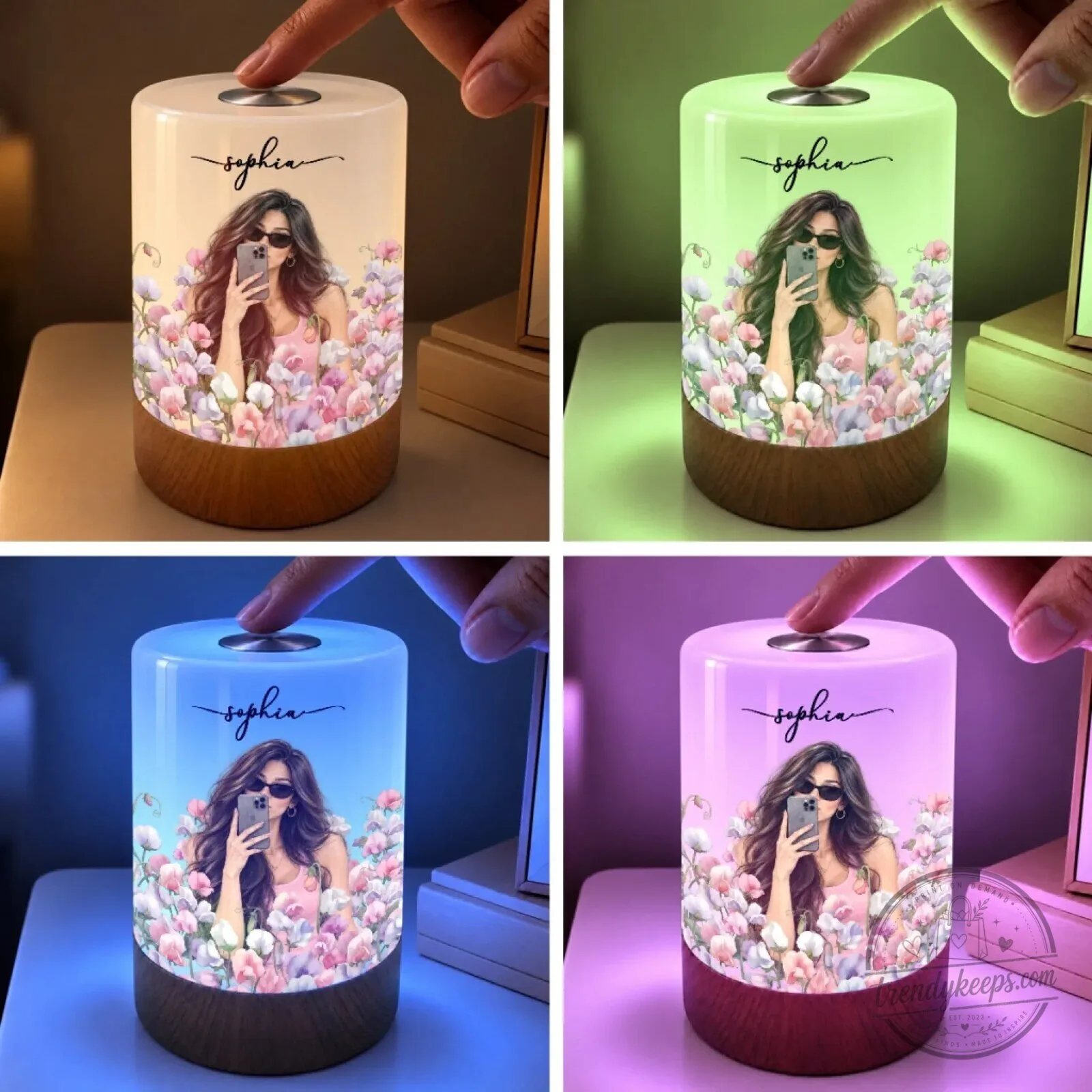 Personalized Selfie Photo Flower Dimmable Touch Night Light for Her 11 Personalized Selfie Photo Flower Dimmable Touch Night Light for Her