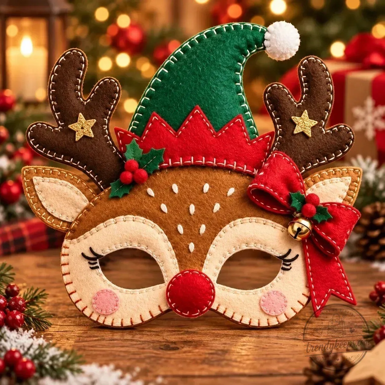 Christmas Holiday Felt Masks Set for Festive Dress-Up and Party Costumes 14 Christmas Holiday Felt Masks Set for Festive Dress-Up and Party Costumes