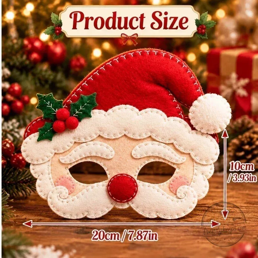 Christmas Holiday Felt Masks Set for Festive Dress-Up and Party Costumes 16 Christmas Holiday Felt Masks Set for Festive Dress-Up and Party Costumes