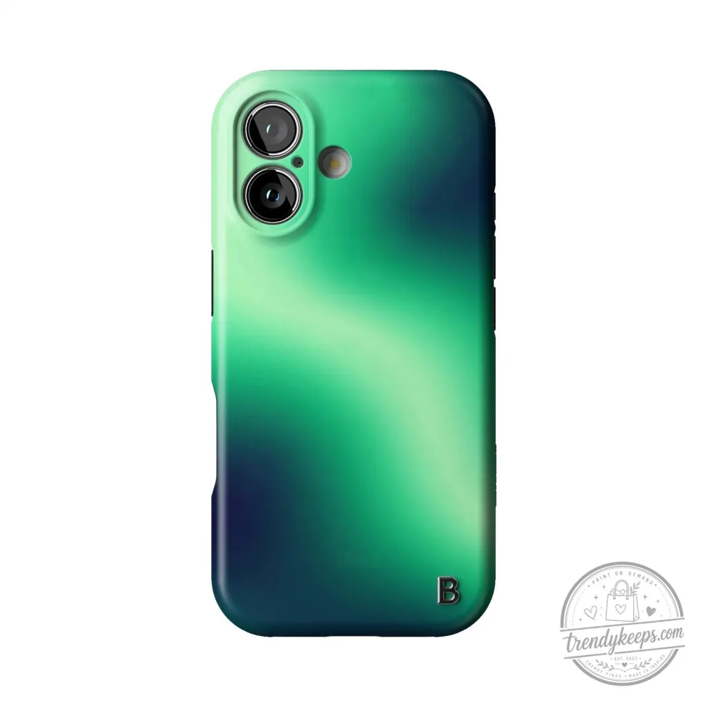 Aurora Statement Green and Blue Gradient Protective iPhone Case Aurora Statement Green and Blue Gradient Protective iPhone Case