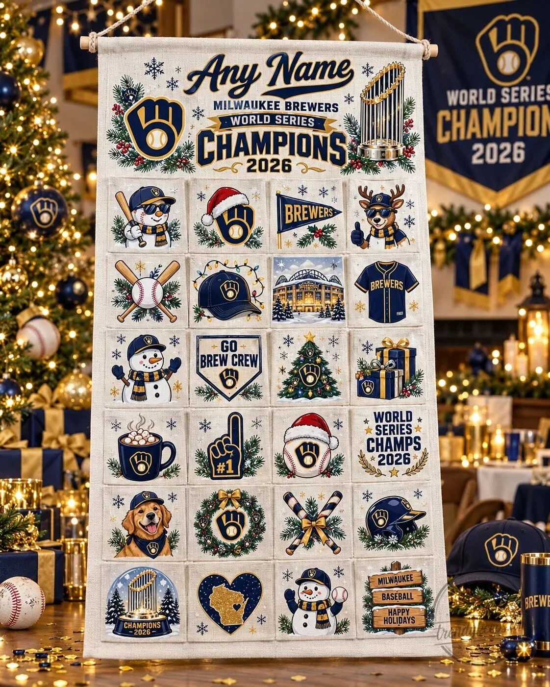 Milwaukee Brewers World Series Champions 2026 Personalized Wall Advent Calendar 2D 1 Milwaukee Brewers World Series Champions 2026 Personalized Wall Advent Calendar 2D