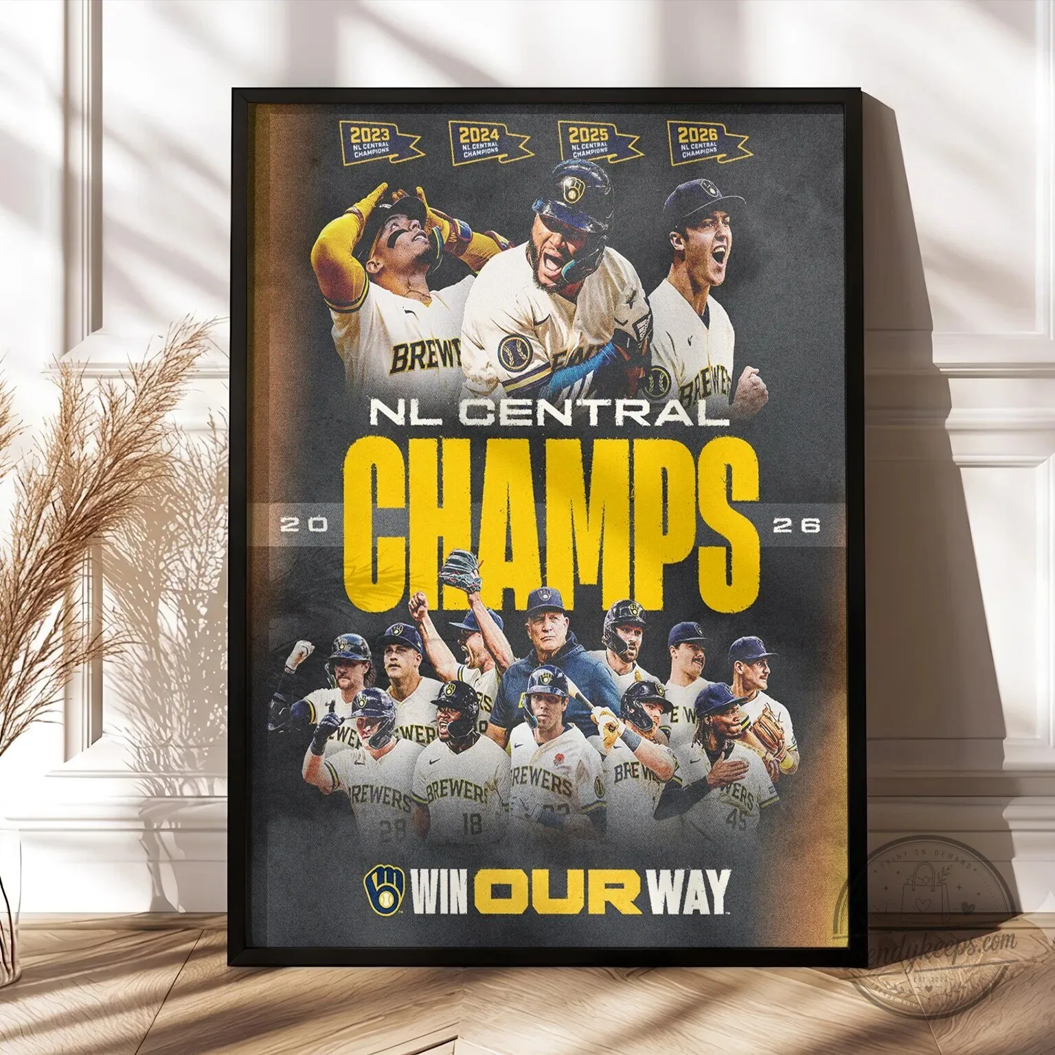 Milwaukee Brewers 2026 National League Central Champions Baseball Team Poster 1 Milwaukee Brewers 2026 National League Central Champions Baseball Team Poster