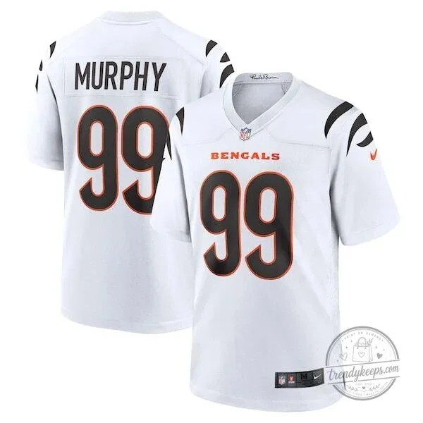 Cincinnati Bengals Myles Murphy White Game Football Jersey 5 Cincinnati Bengals Myles Murphy White Game Football Jersey