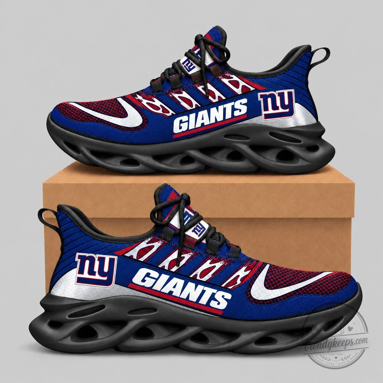 New York Giants NFL Swoosh Wordmark Wave Sole Sneakers Shoes 1 New York Giants NFL Swoosh Wordmark Wave Sole Sneakers Shoes