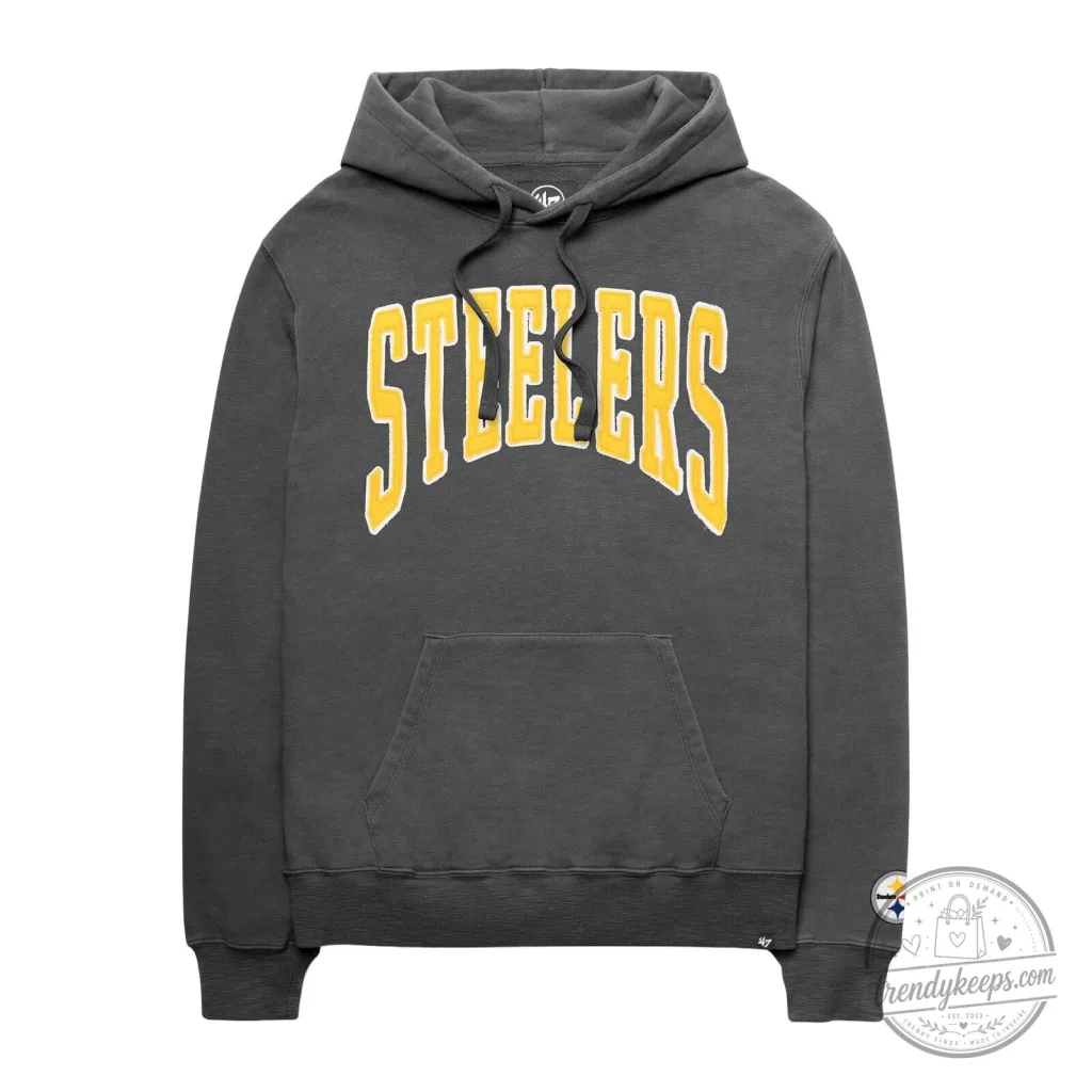 Pittsburgh Steelers National Football League Arch Logo Charcoal Hoodie Pittsburgh Steelers National Football League Arch Logo Charcoal Hoodie