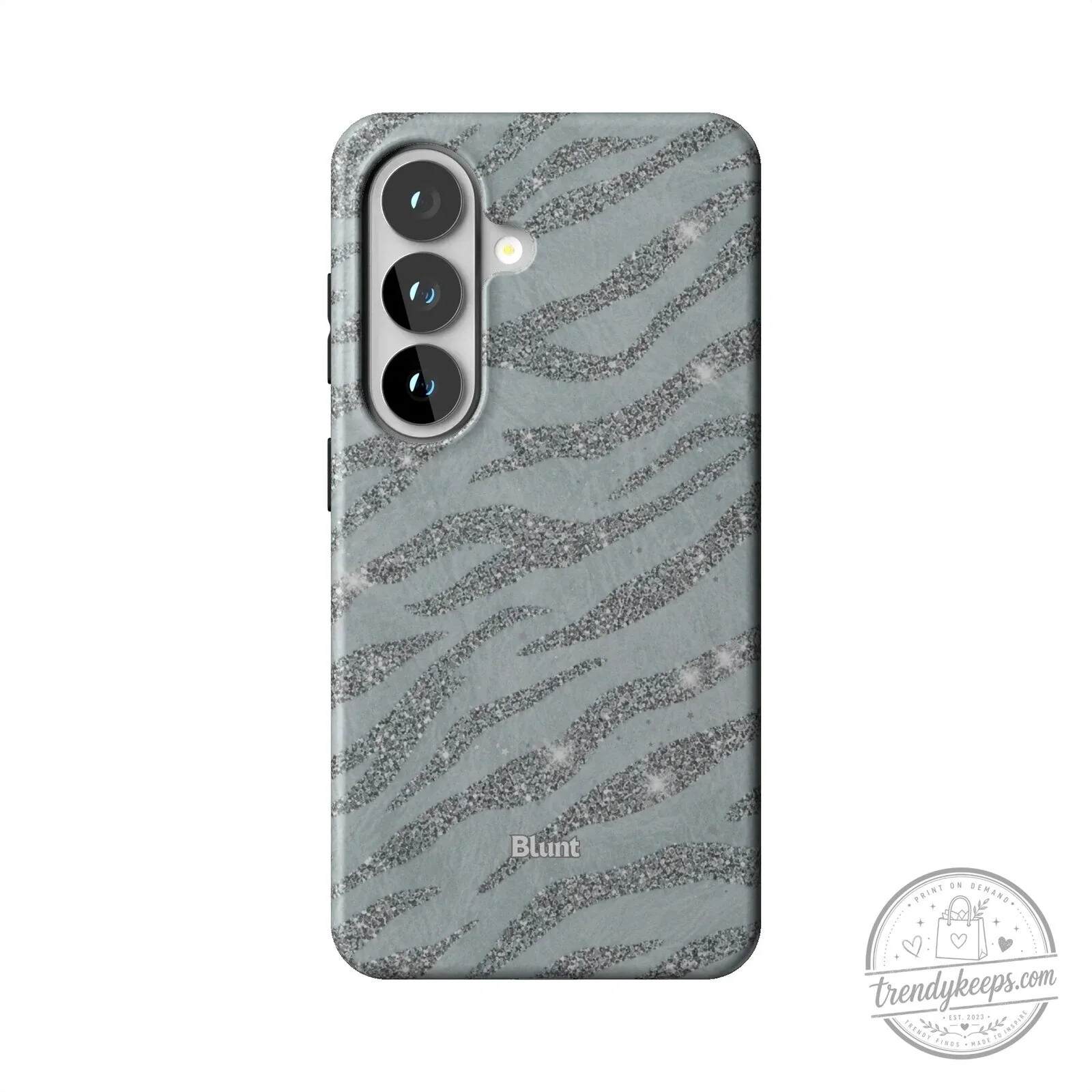 Detroit Lions NFL Swoosh Wordmark Wave Sole Blue and Silver Sneakers 6 Silver Glitter Zebra Print Pattern Samsung Galaxy S23 Ultra Phone Case