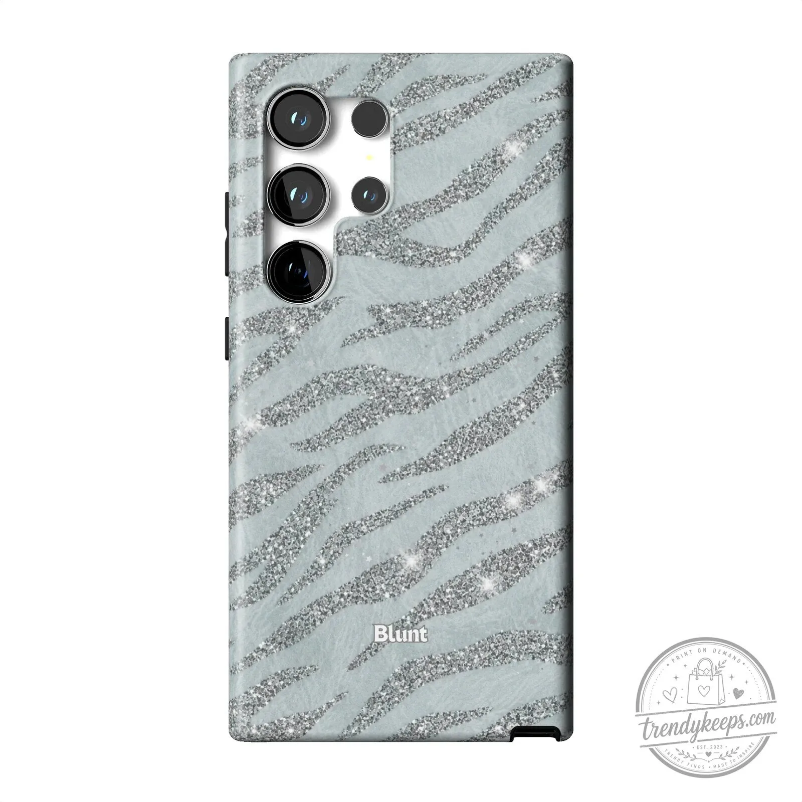 Silver Glitter Zebra Print Pattern Samsung Galaxy S23 Ultra Phone Case 23 Silver Glitter Zebra Print Pattern Samsung Galaxy S23 Ultra Phone Case